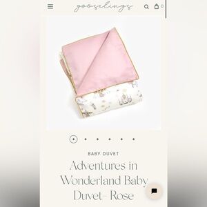 Gooselings Pink and White Baby Duvet + Insert